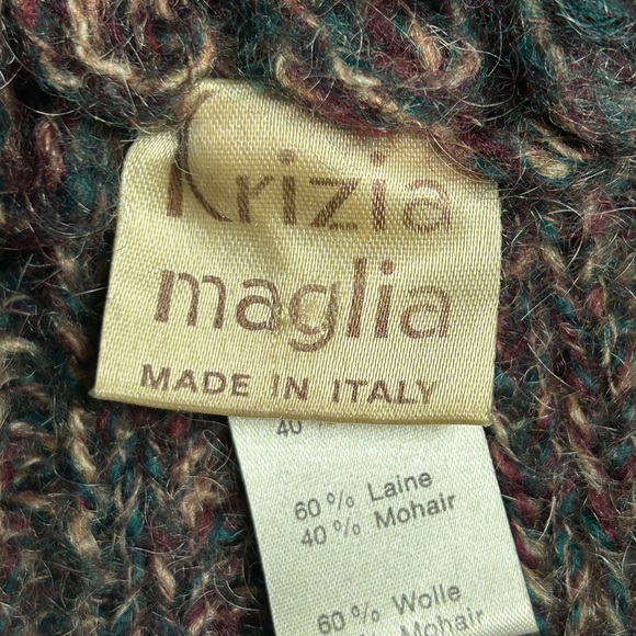 Krizia Maglia • Vtg • Medium • Italy • Purple/Green/Beige • Wool • Knit • Jacket - Picture 11 of 12